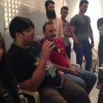 Milap Zaveri directing on day 1 for Mastizaade with the father in law Bharat Parekh