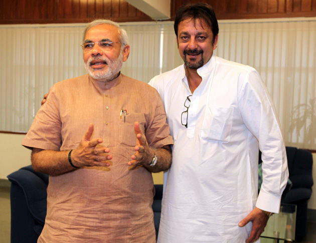 Narendra Modi with Sanjay Dutt