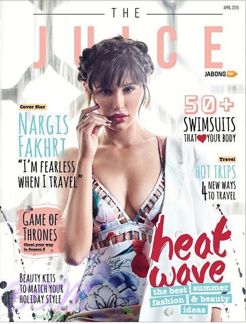 Nargis Fakhri cover page girl for the Juice Magazine April 2015 issue
