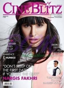 Nargis Fakhri on the cover page of Cine Blitz magazine February 2015 Issue