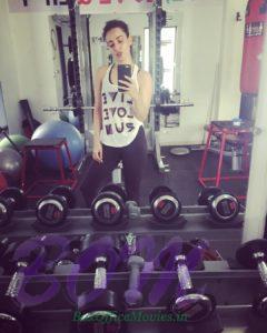 Neha Sharma workout selfie