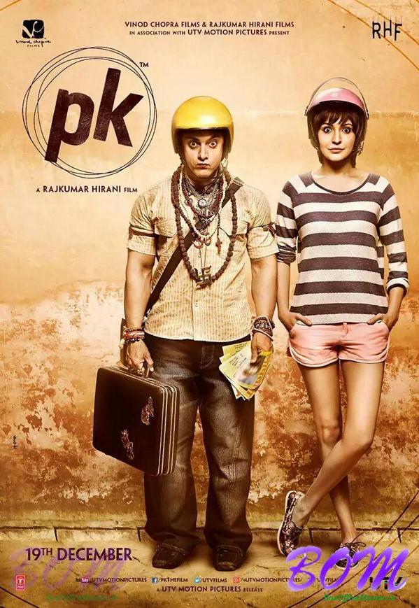 New poster of PK movie featuring Aamir Khan and Asnuskha Sharma