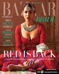 Nimrat Kaur cover girl Sep 2016 for Bazaar Magazine