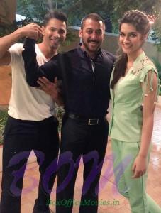 One amazing pic of Varun Dhawan and Kriti Sanon with Salman Khan