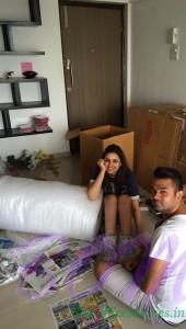 Parineeti Chopra Surrounded by boxes and bubble wrap