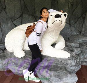 Pooja Hegde cute picture with a white bear
