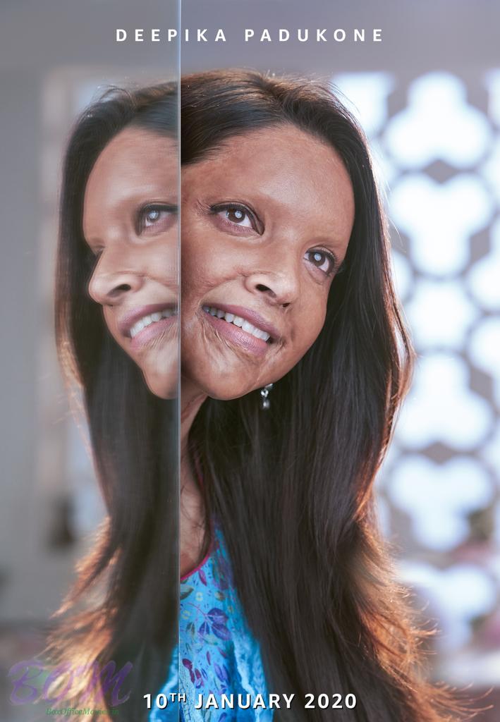 Poster Of Deepika Padukone As Acid Victim In Chhapaak Movie Photo Poster Of Deepika Padukone