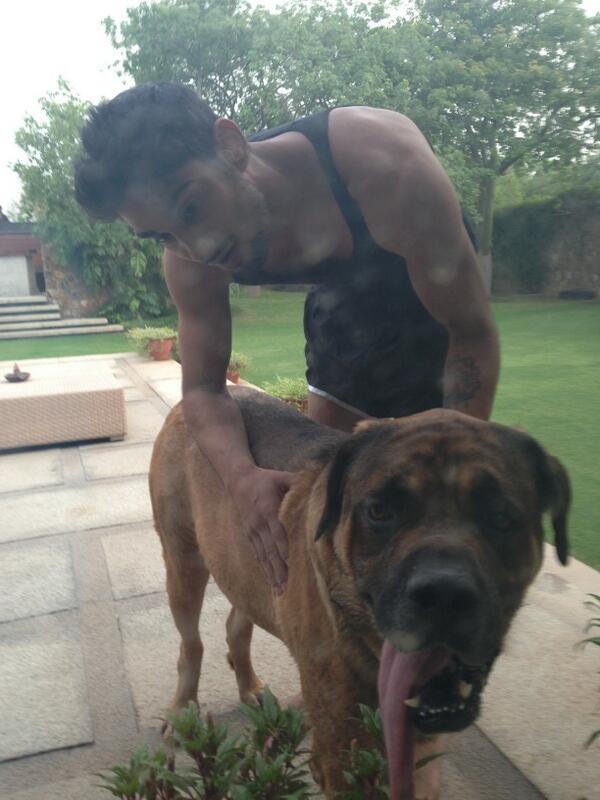 Prateik Babbar with his Dog - don't mess with us