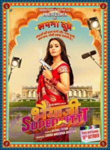 Preity G Zinta in the poster of Bhaiyyaji Superhit movie releasing on 19 Oct 2018.