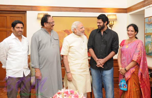 Prime Minister Narendra Modi Ji with Bahubali movie star Prabhas