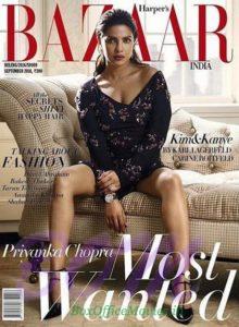 Priyanka Chopra Cover Girl Sep 2016 for Bazaar India Magazine