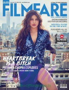 Priyanka Chopra cover girl for FILMFARE Magazine 23rd feb 2018 issue
