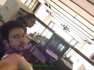 RAJNIESH selfie on the sets of Beiimaan Love