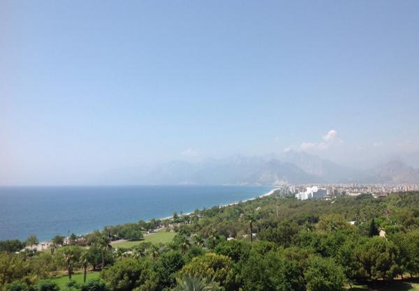 Rahul Bose shared this picture while shooting for Dil Dhadakne Do. says 'Antalya. Mountains and the Mediterranean. My cup runneth over. '