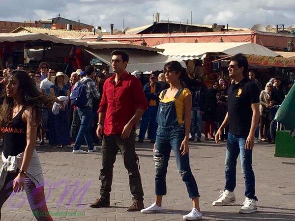 Ranbir Kapoor and Katrina Kaif during the Jagga Jasoos song shoot in Morocco