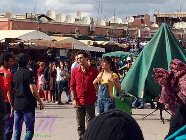 Ranbir Kapoor and Katrina Kaif during the Jagga Jasoos song shoot in Morocco