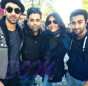 Ranbir Kapoor with Karan Johar and others on the sets of Ae Dil Hai Mushkil in Paris