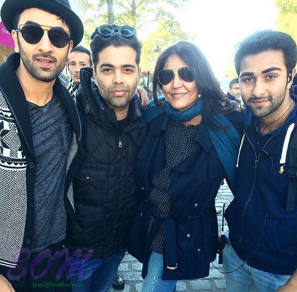 Ranbir Kapoor with Karan Johar and others on the sets of Ae Dil Hai Mushkil in Paris