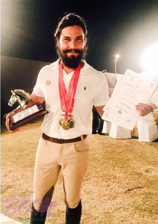 Randeep Hooda with his medals from Hoarse Riding competitions