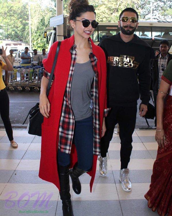 Ranveer and Deepika looks cute together in their winter friendly outfits