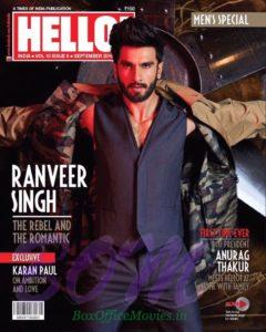Ranveer Singh Cover Boy Sep 2016 for Hello Magazine