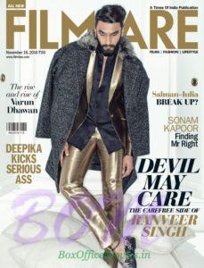 Ranveer Singh cover boy for Filmfare Nov 2016 publication