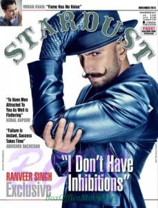 Ranveer Singh on the cover page Stardust November 2015 issue