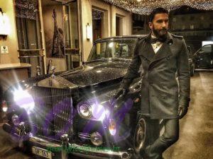 Ranveer Singh with a vintage classic car