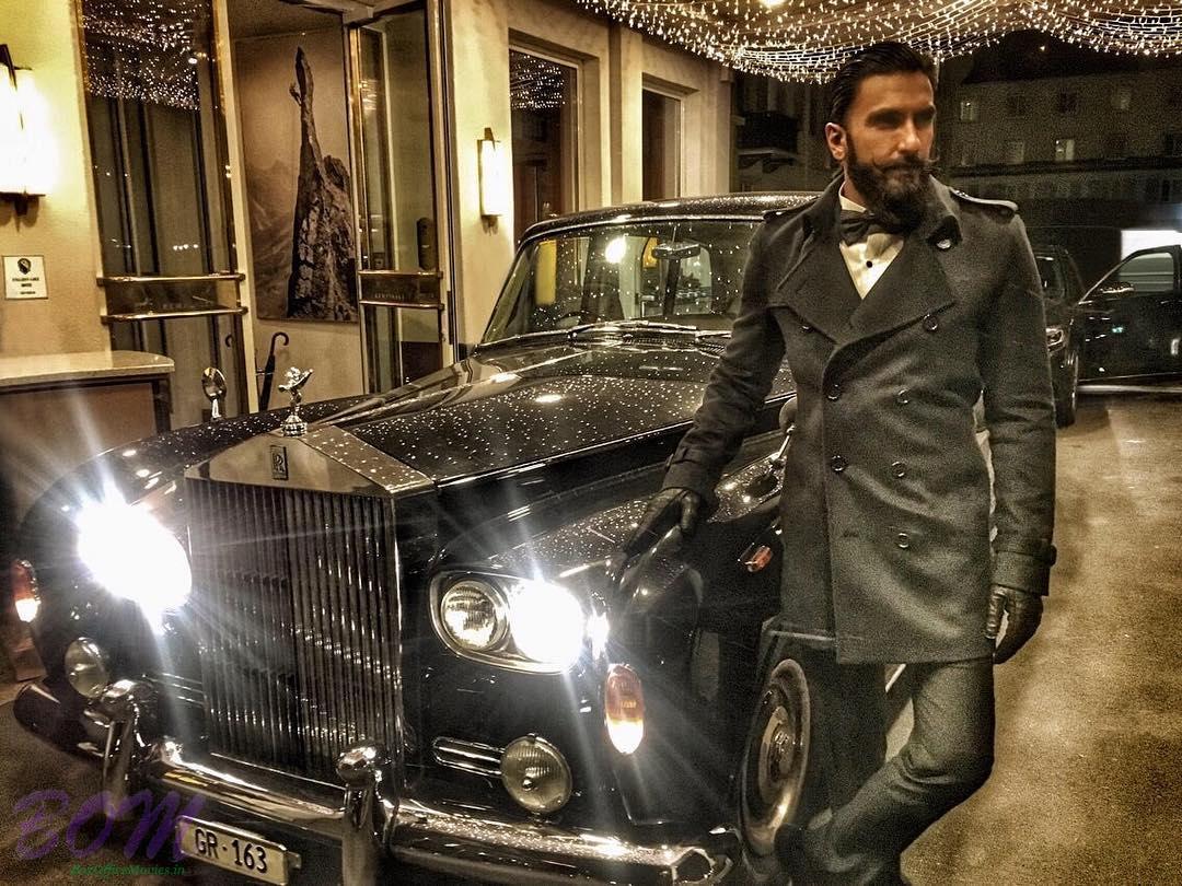 Ranveer Singh with a vintage classic car