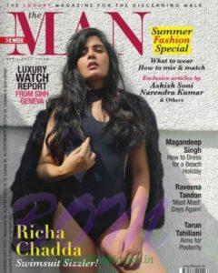 Richa Chadha hot look on the cover page of MAN magazine
