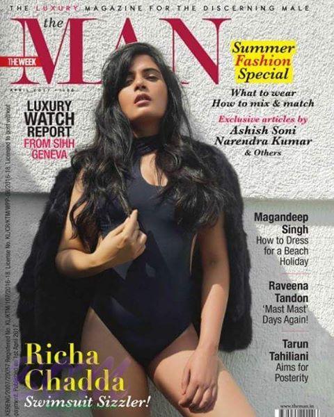 Richa Chadha hot look on the cover page of MAN magazine