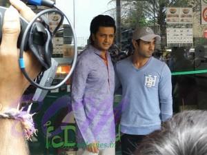 Riteish Deshmukh and Pulkit Samrat while promoting Bangistan