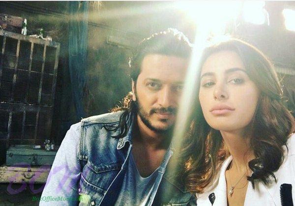 Riteish Desmukh and Nargis Fakhri on the sets of Banjo