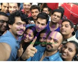 Rohit Shetty and Varun Dhawan day 1 selfie from the sets of Dilwale movie
