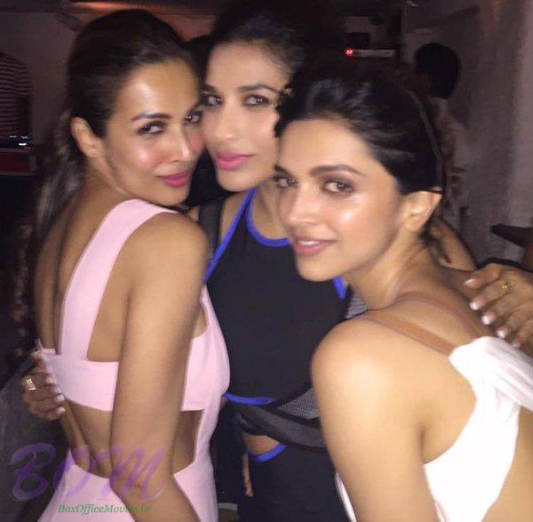 SOPHIE CHOUDRY with Malaika Arora Khan and Deepika Padukone