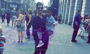 Kajol noticed in London with his son