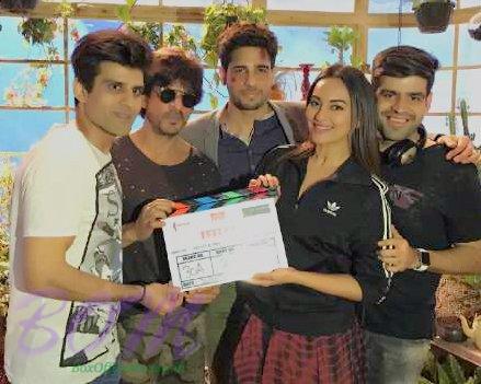 Shahrukh Khan with Sonakshi Sinha and Siddharth Malhotra when ITTEFAQ movie shooting begins from 20 Feb 2017