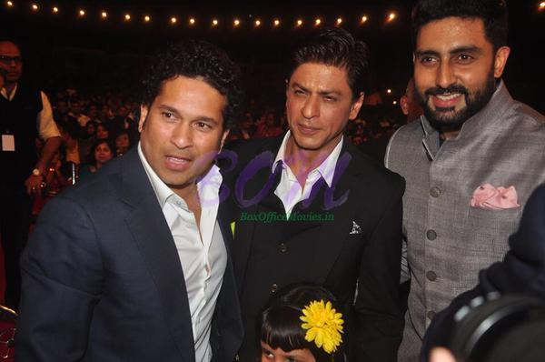 Sachin Tendulkar, Shahrukh khan and Abhishek Bachchan during Umang show