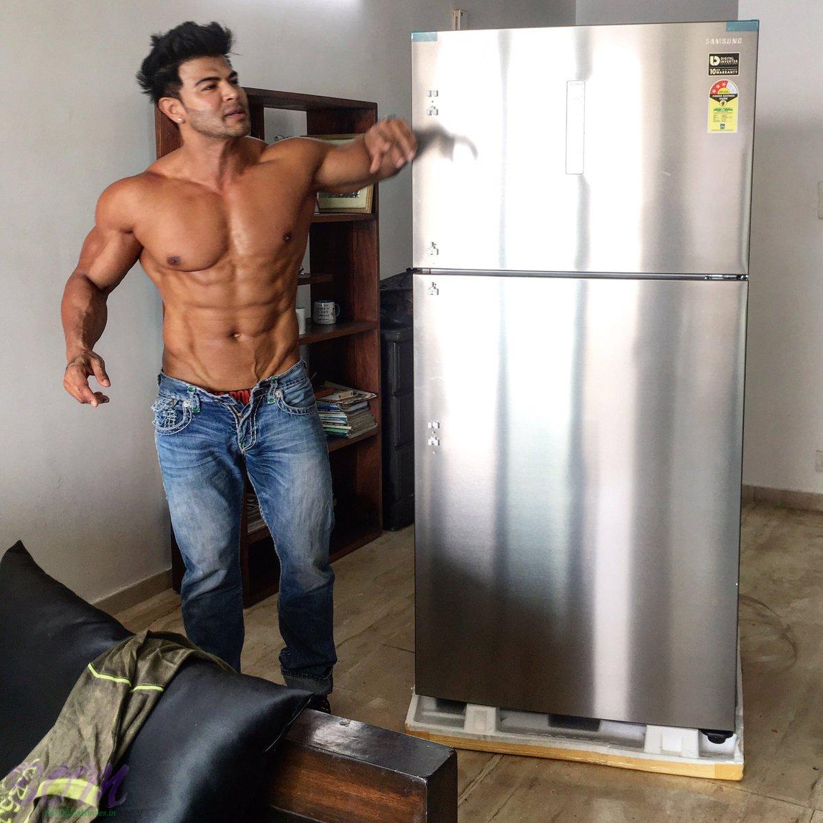 Sahil Khan with his refrigerator