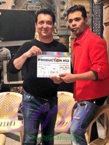 Sajid Nadiadwala and Karan Johar with Kalank clipper