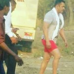 Salman Khan captured in shorts during shooting for Sultan