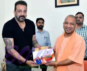 Sanjay Dutt with Yogi Adityanath for Sampark for Samarthan