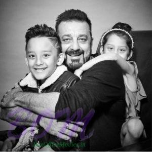 Sanjay dutt with his kids Shahraan and Iqra