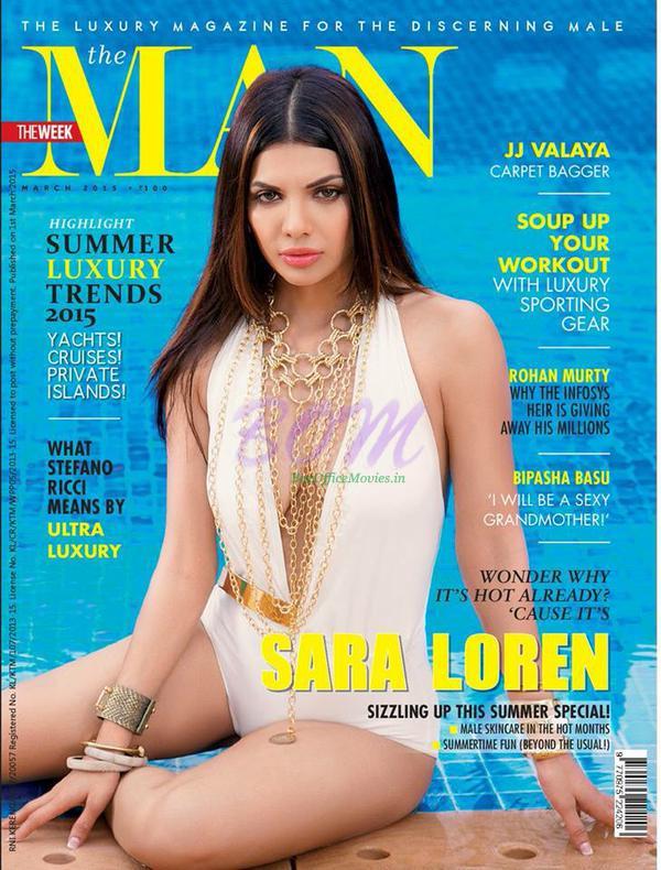 Sara Loren on the MAN magazine cover page
