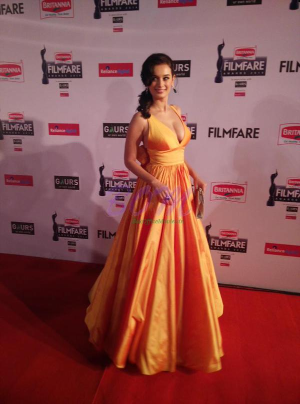 Sexy lady Evelyn Sharma scorches up the heat at the red carpet of the 60th filmfare awards event