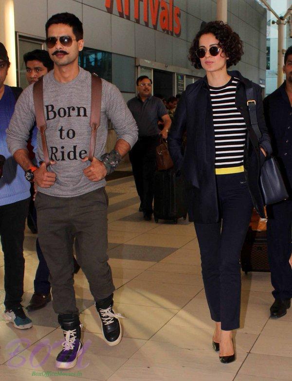 Shahid Kapoor with Kangana Ranaut returns from Rangoon shoot