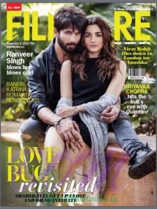 Shahid and Alia on Filmfare cover page for Nov 2015