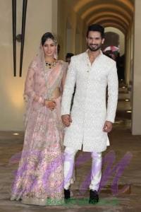 Shahid kapoor smiling with Mira Rajpoot