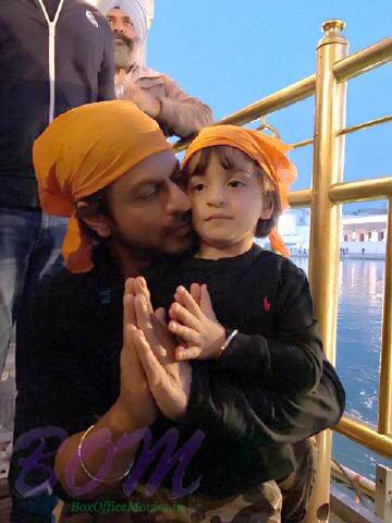 Shahrukh Khan with his son Abram in Golden Temple Amritsar 2017