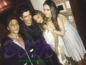 Shahrukh Khan and Gauri Khan selfie with Manish Malhotra and Anu Dewan